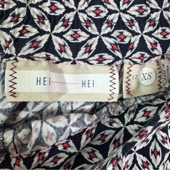 Anthropologie Hei Hei Printed Pants Elastic Waist Navy Size XS - Picture 5 of 7